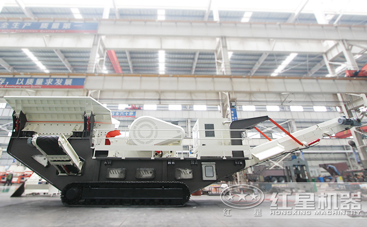 履帶移動建筑垃圾破碎機(jī)油電兩用，減少投入
