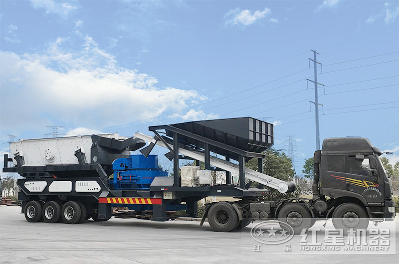 輪胎式移動(dòng)車載打砂機(jī)，車頭拉著走，輕松上路安裝便捷