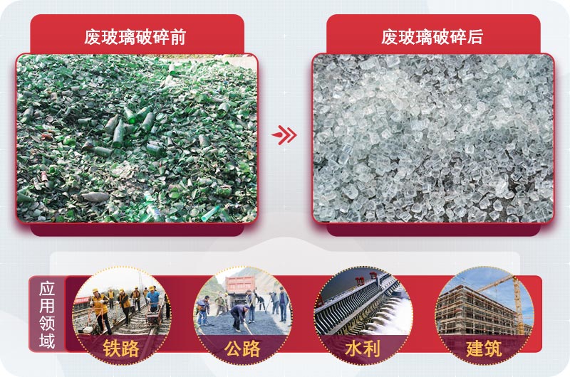 廢玻璃粉碎后用途廣，供不應(yīng)求
