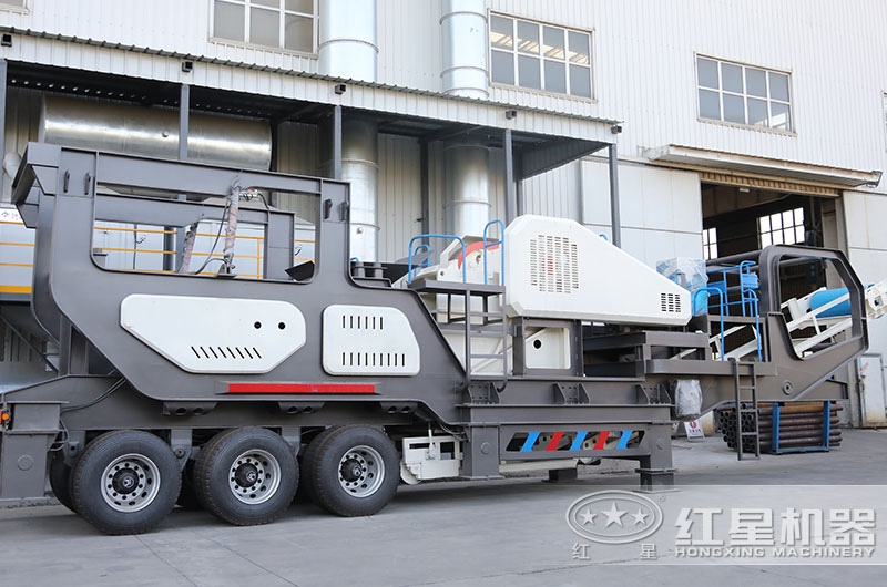 移動顎式石子破碎機圖片、進料粒度大